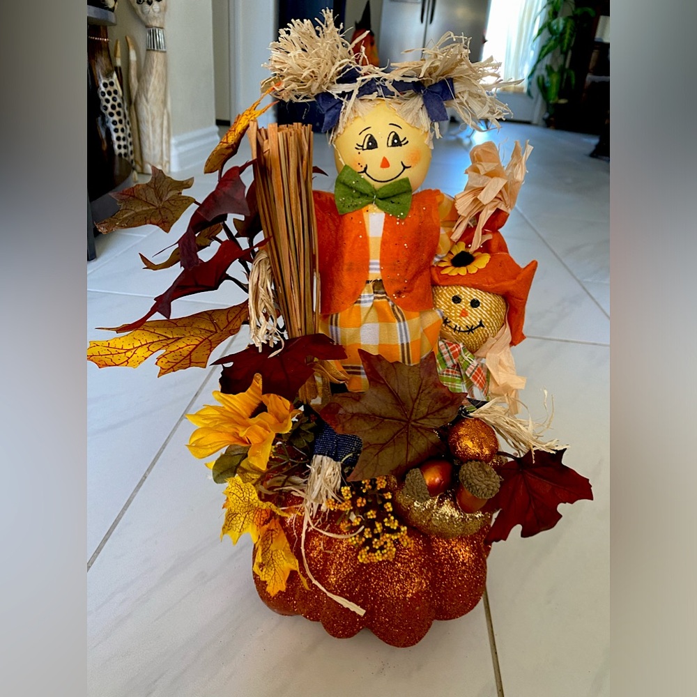 Homemade Fall Pumpkin Arrangement